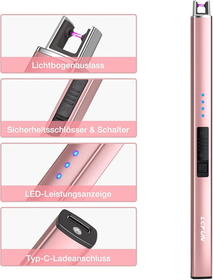 Lichtbogen Feuerzeug USB Aufladbar Elektrisch Winddicht