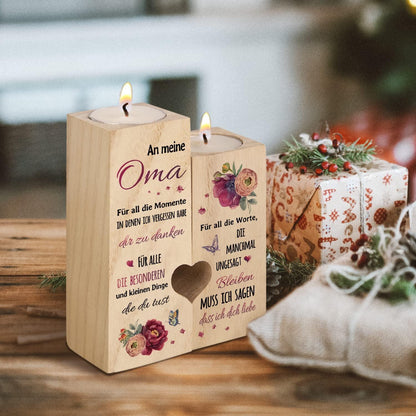 Holz Kerzenhalter Geschenk Oma Personalisiert Muttertag Ostern Oma