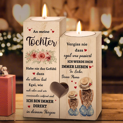Personalisierte Kerzenhalter für Tochter, Holz, Geschenk von Mama