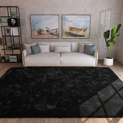 Hochflor Shaggy Teppich Schwarz 200 x 300 cm - Superweich & Flauschig