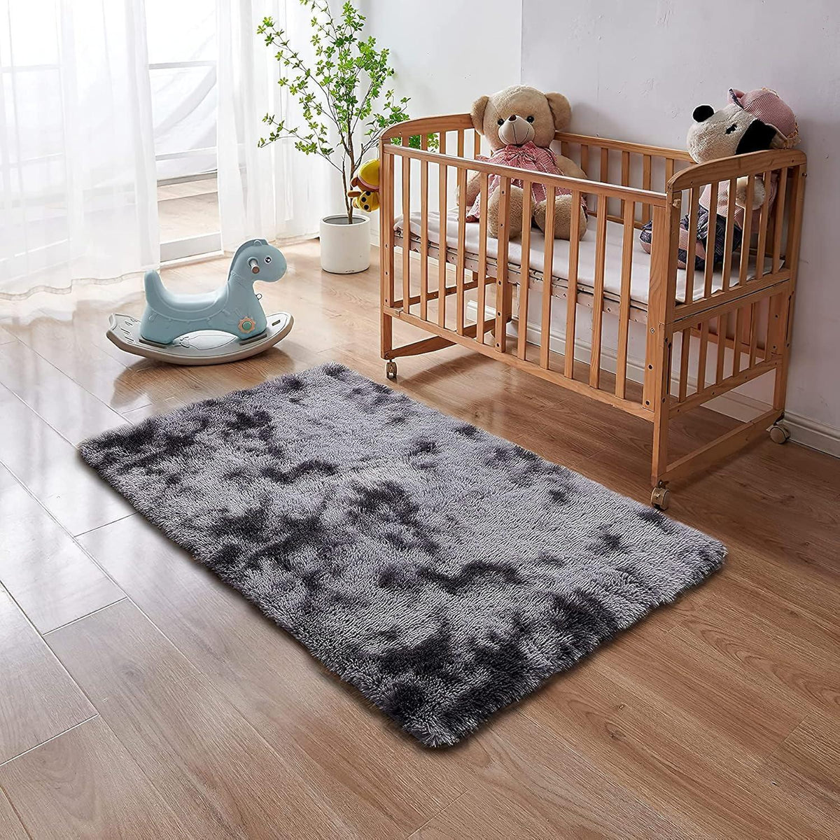 Weicher Hochflor Shaggy Teppich dunkelgrau 200x300 cm