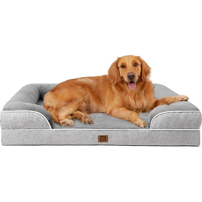 Orthopädisches Hundebett XL mit Memory Foam, Grau