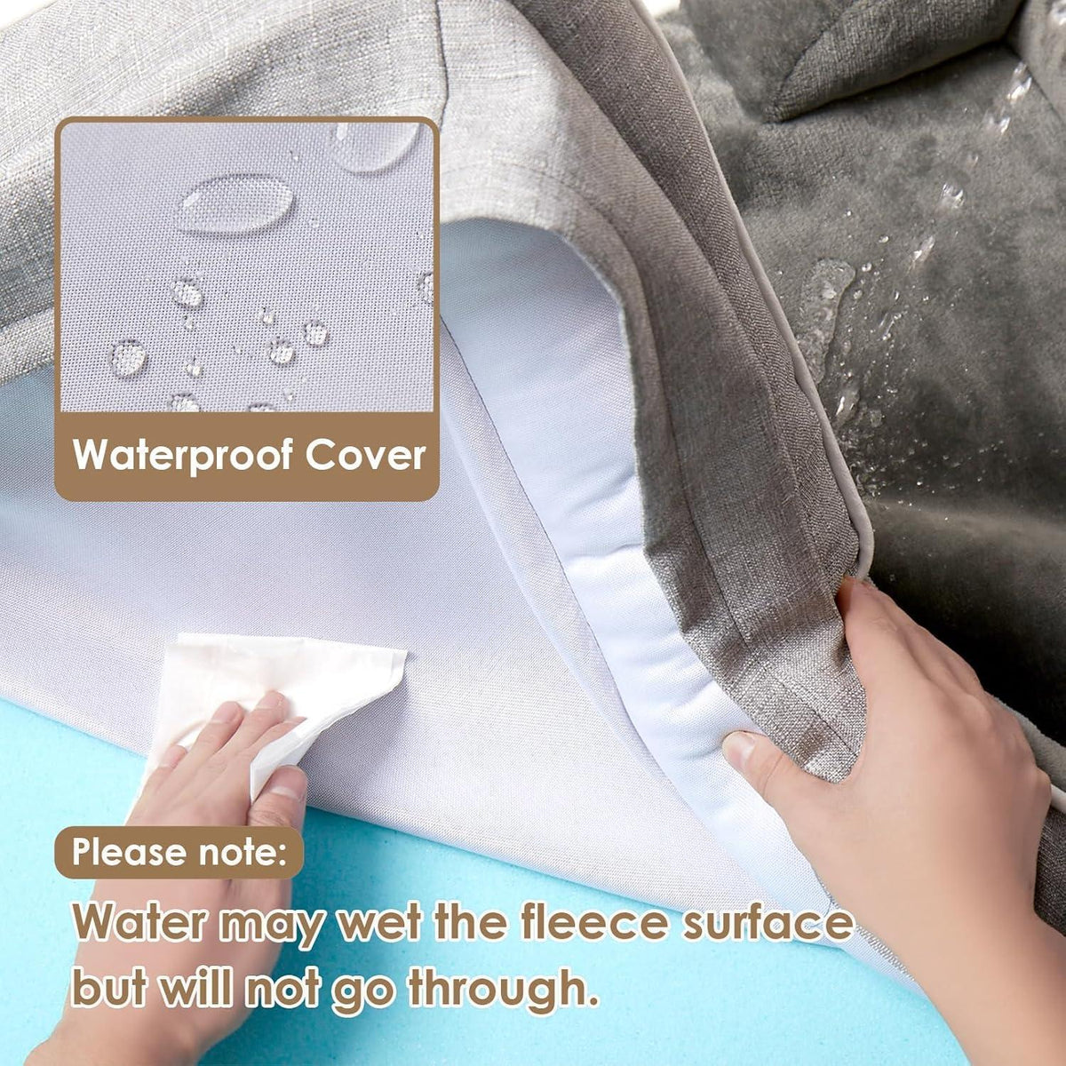 Orthopädisches Hundebett XL mit Memory Foam, Grau