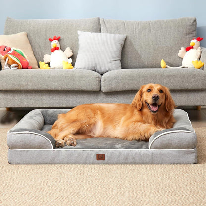 Orthopädisches Hundebett XL mit Memory Foam, Grau