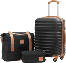 Hartschalen Koffer Set mit TSA-Schloss 4 Rollen & 3tlg Handgepäck-Set