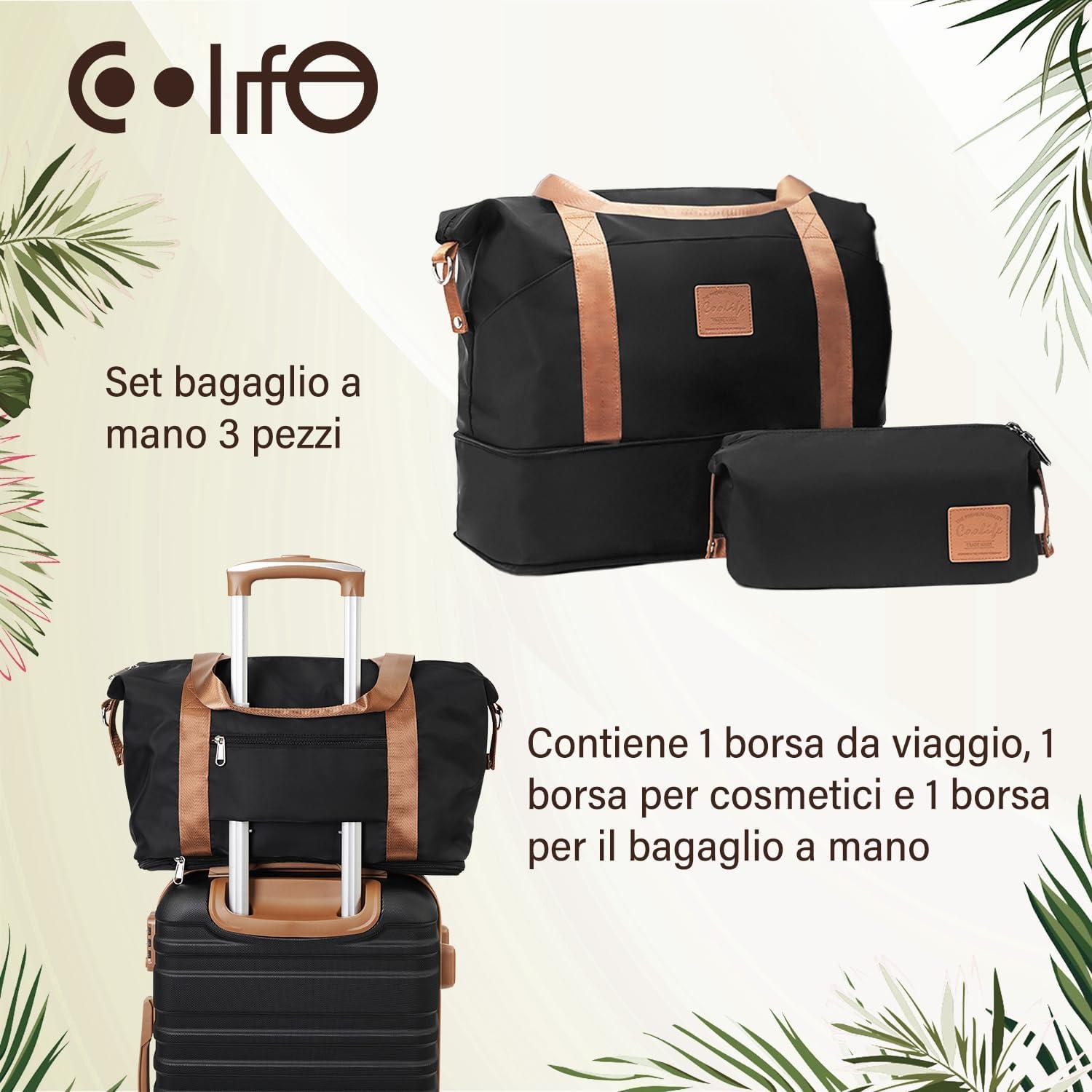 COOLIFE ABS Hartschalen Koffer Trolley Set 3tlg