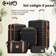COOLIFE Koffer Set 5tlg ABS Hartschale 4 Rollen TSA-Schloss