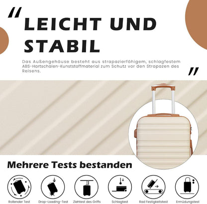 Trolley Koffer Set 3tlg ABS Hartschale 4 Rollen TSA-Schloss