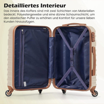 Hartschalen Koffer Set 3-teilig ABS Trolley 4 Rollen TSA-Schloss
