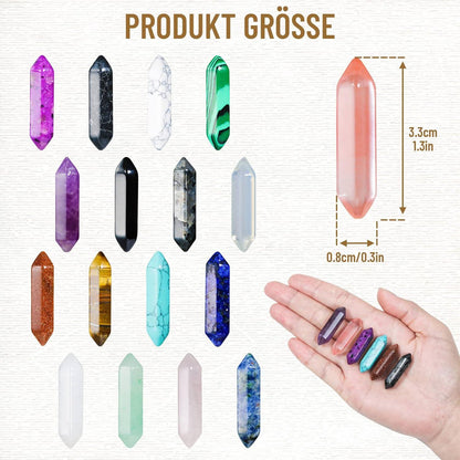 Heilende Kristalle Sets 17Stück Chakra Steine Amethyst Tigerauge Obsidian