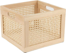 Aufbewahrungsbox Bambusholz Würfel Holzkorb Holzkiste Weidenkorb