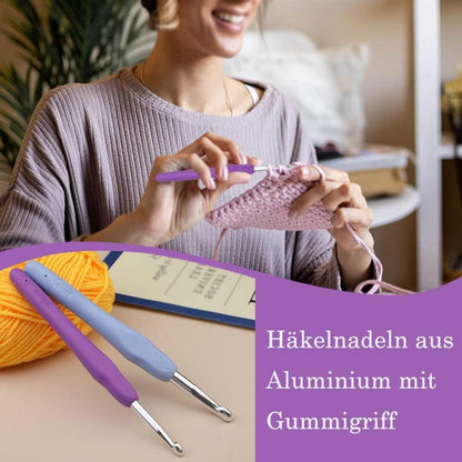 Riddur 2-Pack Häkelnadeln 5,0 mm/7,0 mm Ergonomischer GriffArthritische Hände