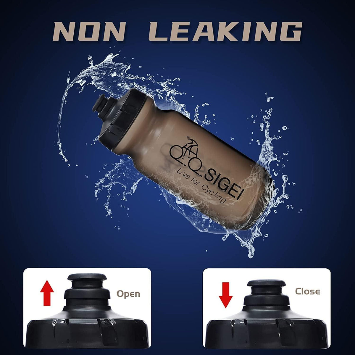 Fahrrad-Wasserflaschenhalter 610 ml Set, leicht & stabil, Premium Sportflasche