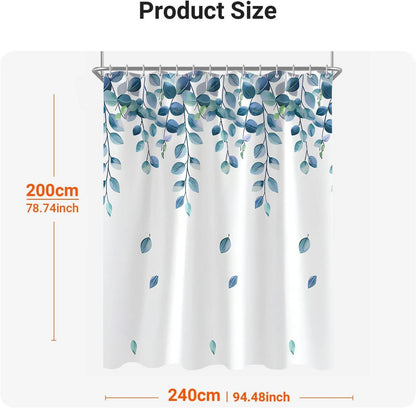 Grüner Duschvorhang 240x200 cm Blätter Design Antischimmel
