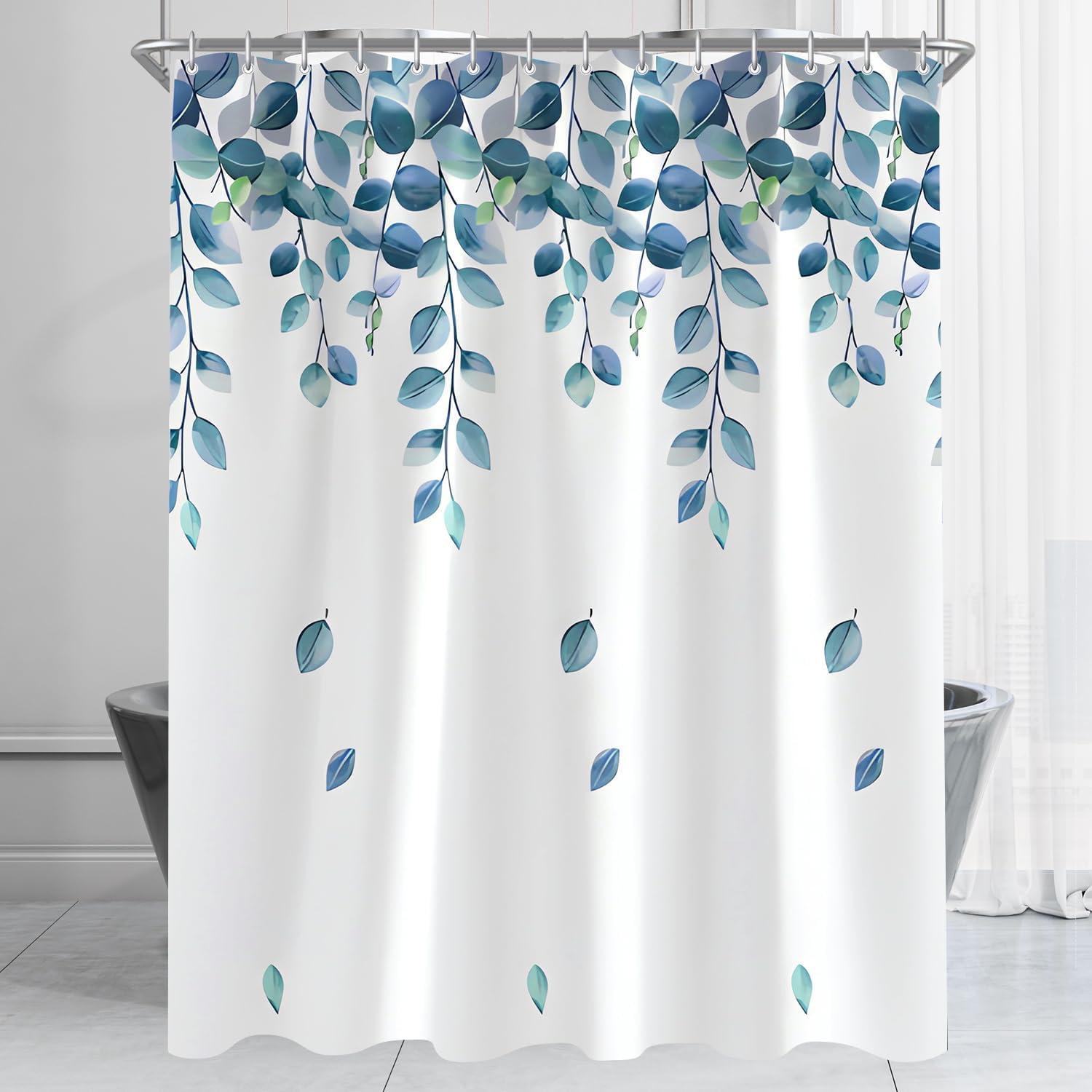 Duschvorhang Grüne Blätter Antischimmel Textil 80x180cm