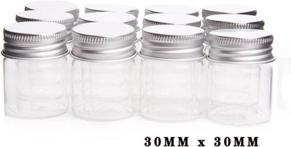 20x 10ml Mini Klarglasflaschen mit Aluminiumdeckel