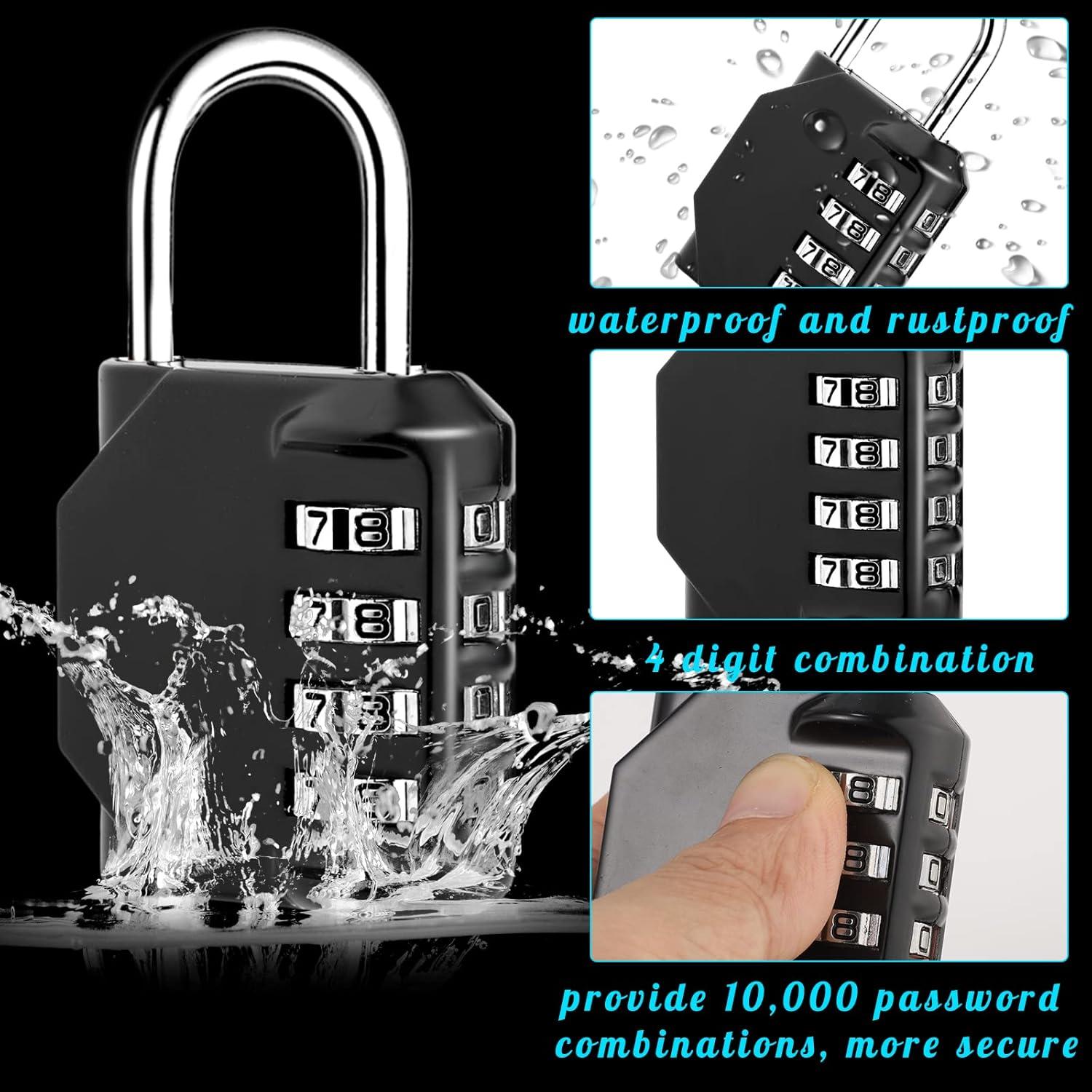 2er-Pack Zahlenschloss Vorhängeschloss Metall 4-Stellig Spind Fitnessstudio