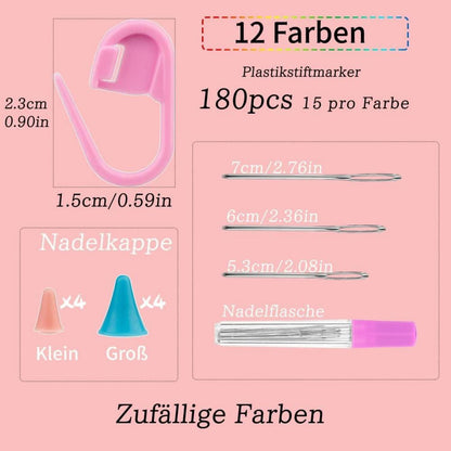 Namner Maschenmarkierer Set 180 Stk Kunststoff Strickmarkers