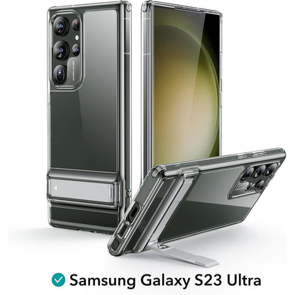 Galaxy S23 Ultra Hülle mit Ständer, 3 Standmodi, Sturzschutz