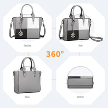 Damen Handtasche mittelgroß Farbblock PU-Leder Henkeltasche