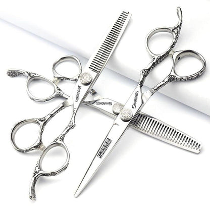 6 Zoll Japanische Friseurschere – Silberne Schlange Textur