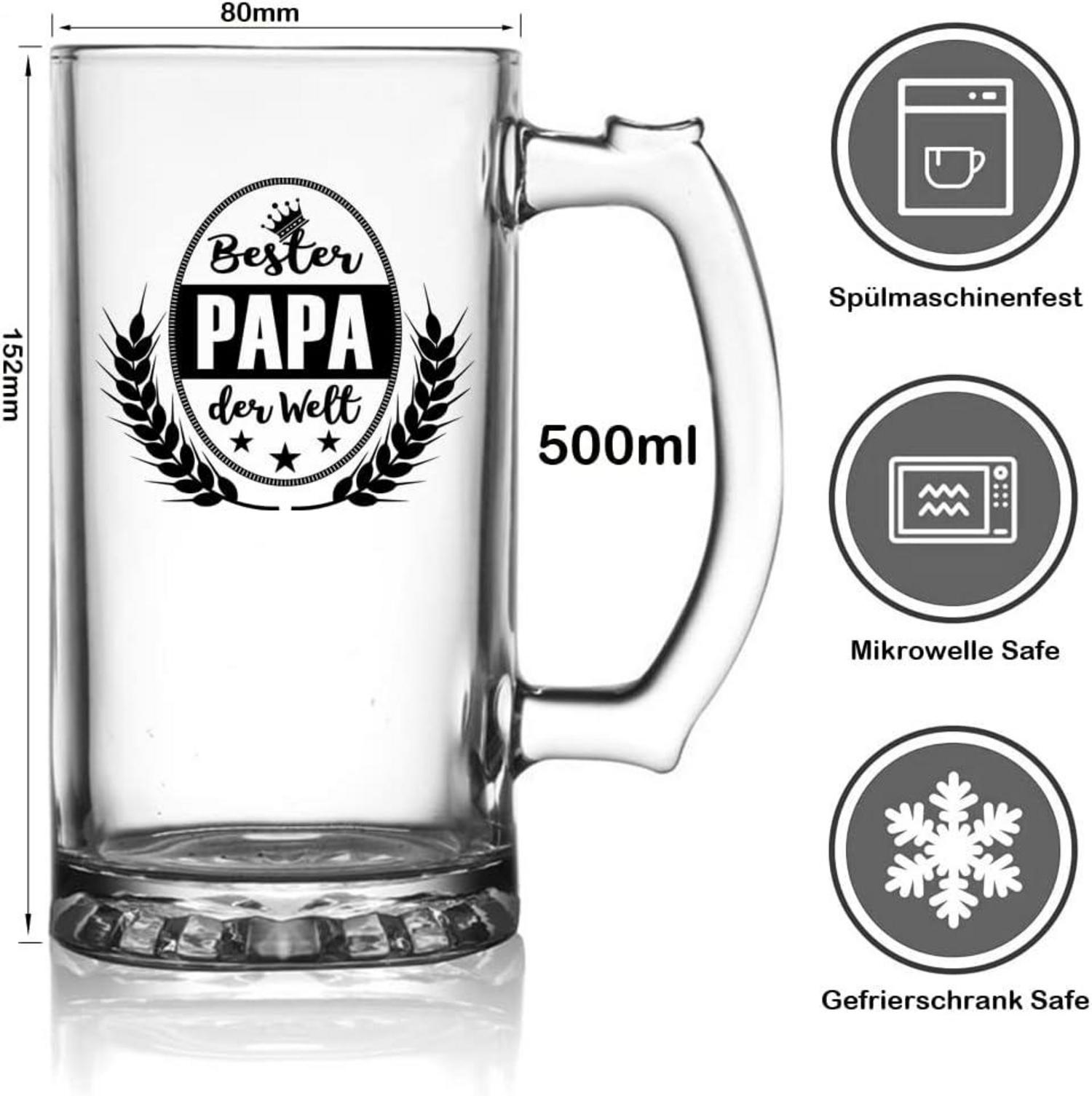 Bierkrug Bierglas Vatertag Premium Geschenkbox 500ml
