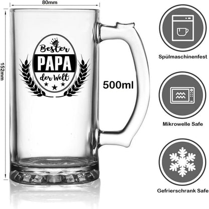 Bierkrug Bierglas Vatertag Premium Geschenkbox 500ml