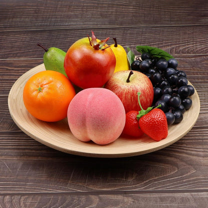 9er Pack Künstliche Früchte Set für Deko und Display, Realistische Fruit Decor für Tisch Party Chirstmas, Apfel, Traube, Pfirsich, Orange