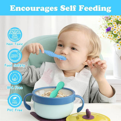 Baby Lernlöffel Silikon – 4er Set zum Selber Essen
