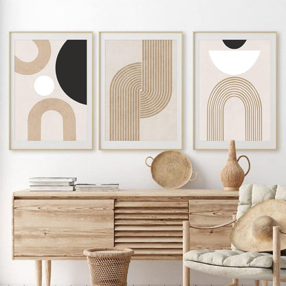 Premium Poster Set Moderne Abstrakte Kunst 3er Wandbilder 40x50cm