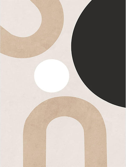 3er Premium Poster Set Moderne Abstrakt Kunst Wandbilder Leinwand 21x30cm Beige