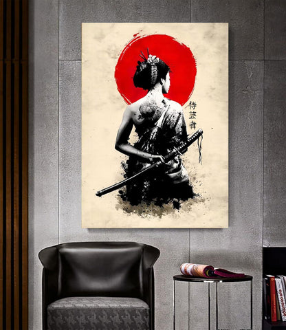 LYBOHO Japanisch Frau Poster Leinwand Kunstdrucke Wohnzimmer 3 Stück 20x30cm