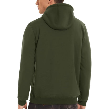 Herren Sherpa Hoodie mit Kängurutasche, Armeegrün