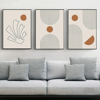 LYBOHO Leinwand Bilder Moderne Abstrakt Kunst Poster Set Wohnzimmer Schlafzimmer Geometrie 2 3PCS-40x60cm