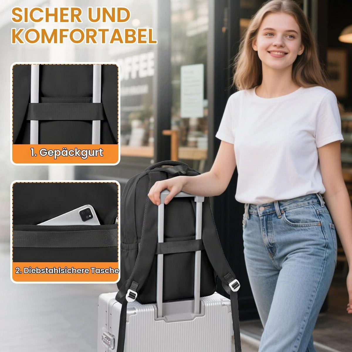 Schulrucksack Wasserdicht 14 Zoll Laptop Rucksack für Mädchen Jungen