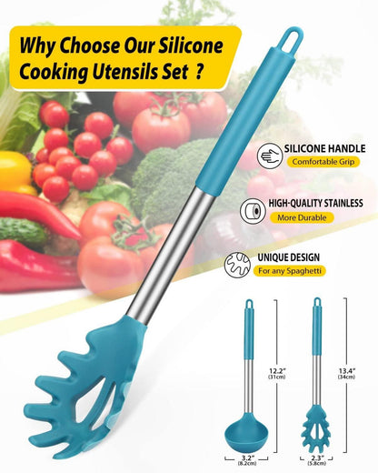 Silikon Pasta Gabel Pfanne Löffel Set antihaft