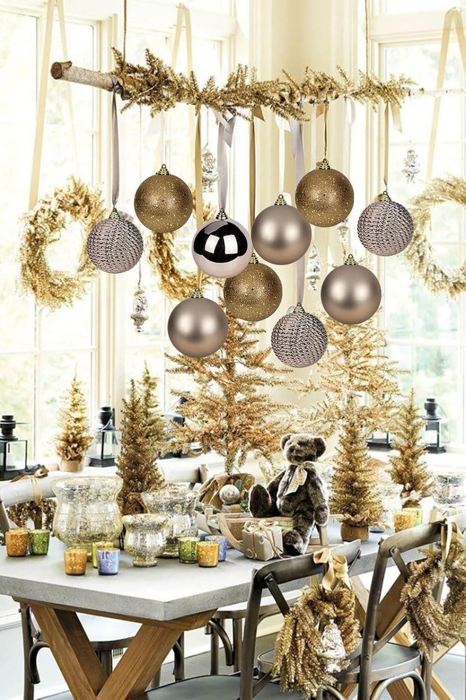 Bruchsichere Weihnachtskugeln Christbaumschmuck 4 Stücke 12cm