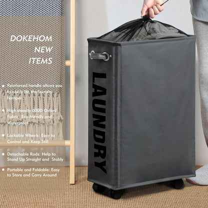 DOKEHOM 25-Inches Faltbare Wäschekörbe mit