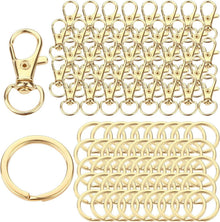 Schlüsselring Edelstahl 80 Stück Karabiner Schlüsselanhänger Gold