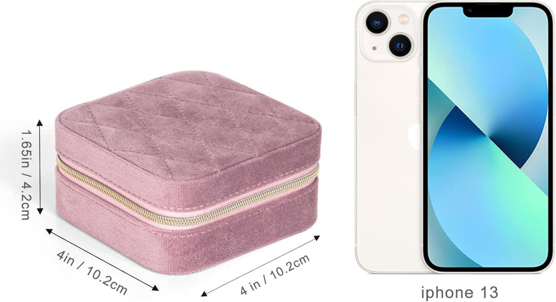 Kleine Schmuckkästchen für Damen Reise Schmuckbox Rosa Samt
