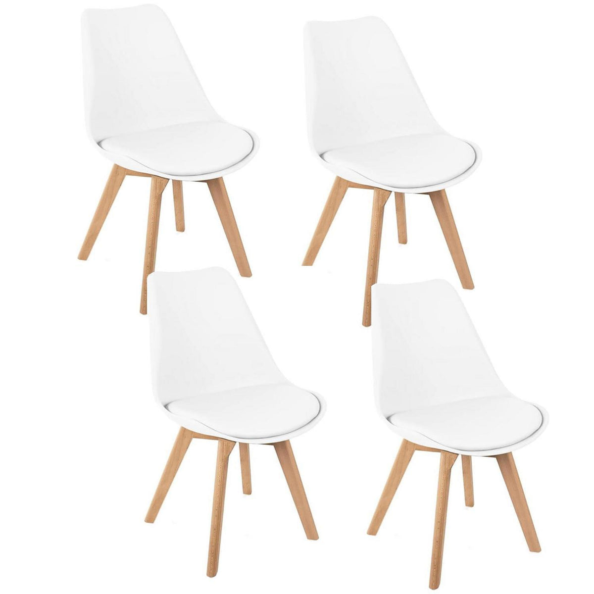 Esszimmerstühle 4er Set Weiß | Skandinavisches Design & Komfort