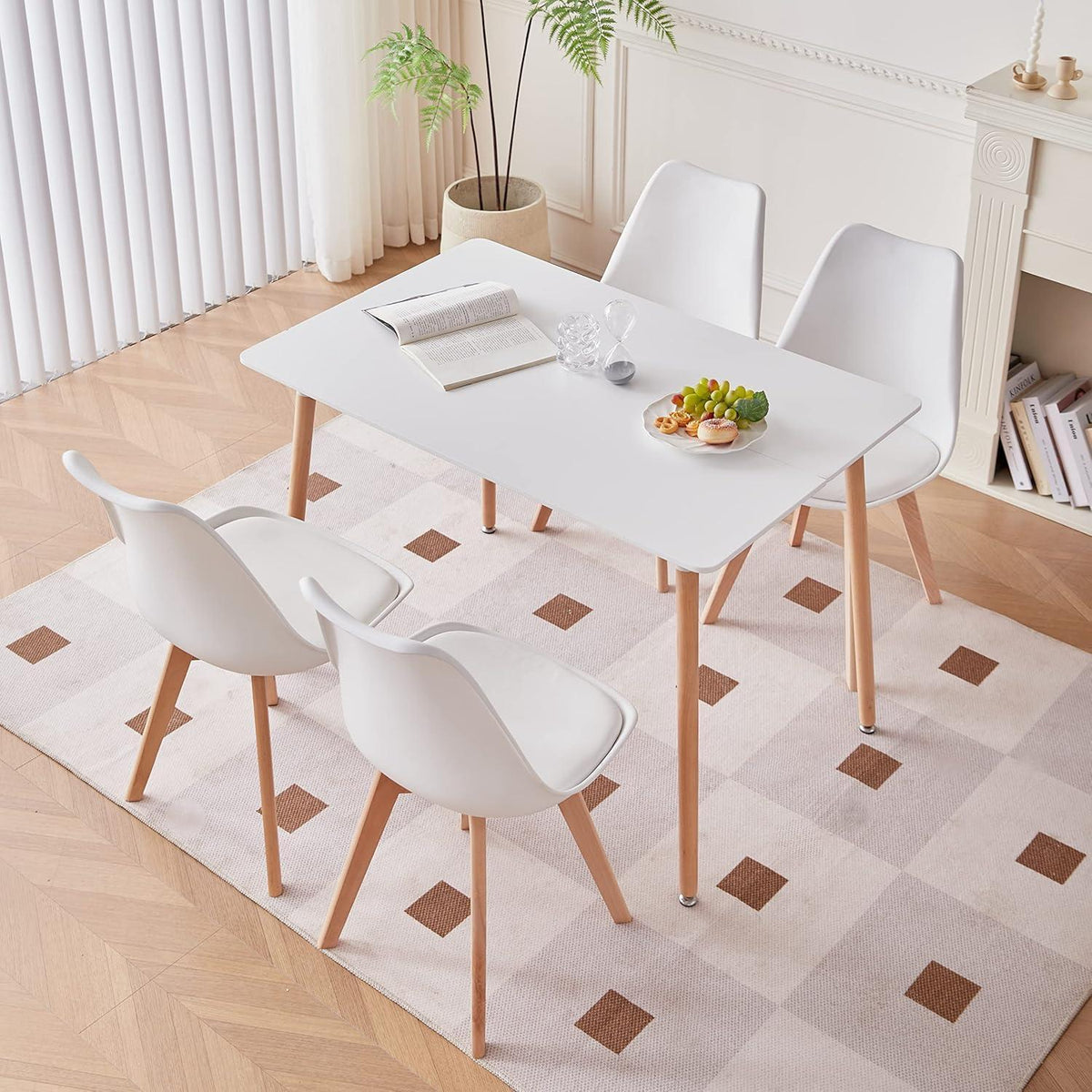 Esszimmerstühle 4er Set Weiß | Skandinavisches Design & Komfort
