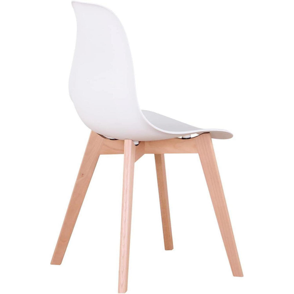 Weißes Esszimmerstuhls Set (8 Stühle) – Massivholz Beine