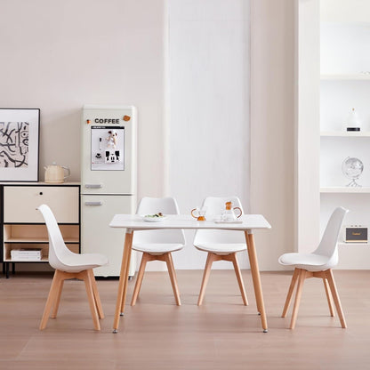 6 Esszimmerstühle Weiß – Skandinavische Designstühle in Lederoptik