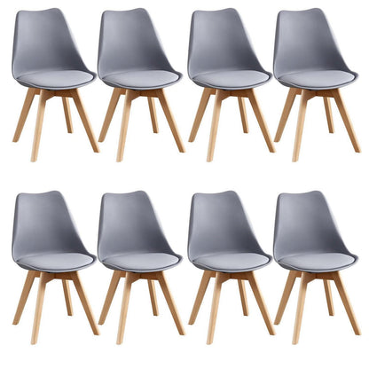 8 Esszimmerstühle Grau – Skandinavisches Design in Lederoptik