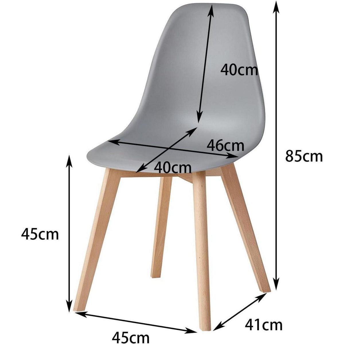 Esszimmerstuhl-Set 4er-Pack Grau – Massivholzbeine & Komfort