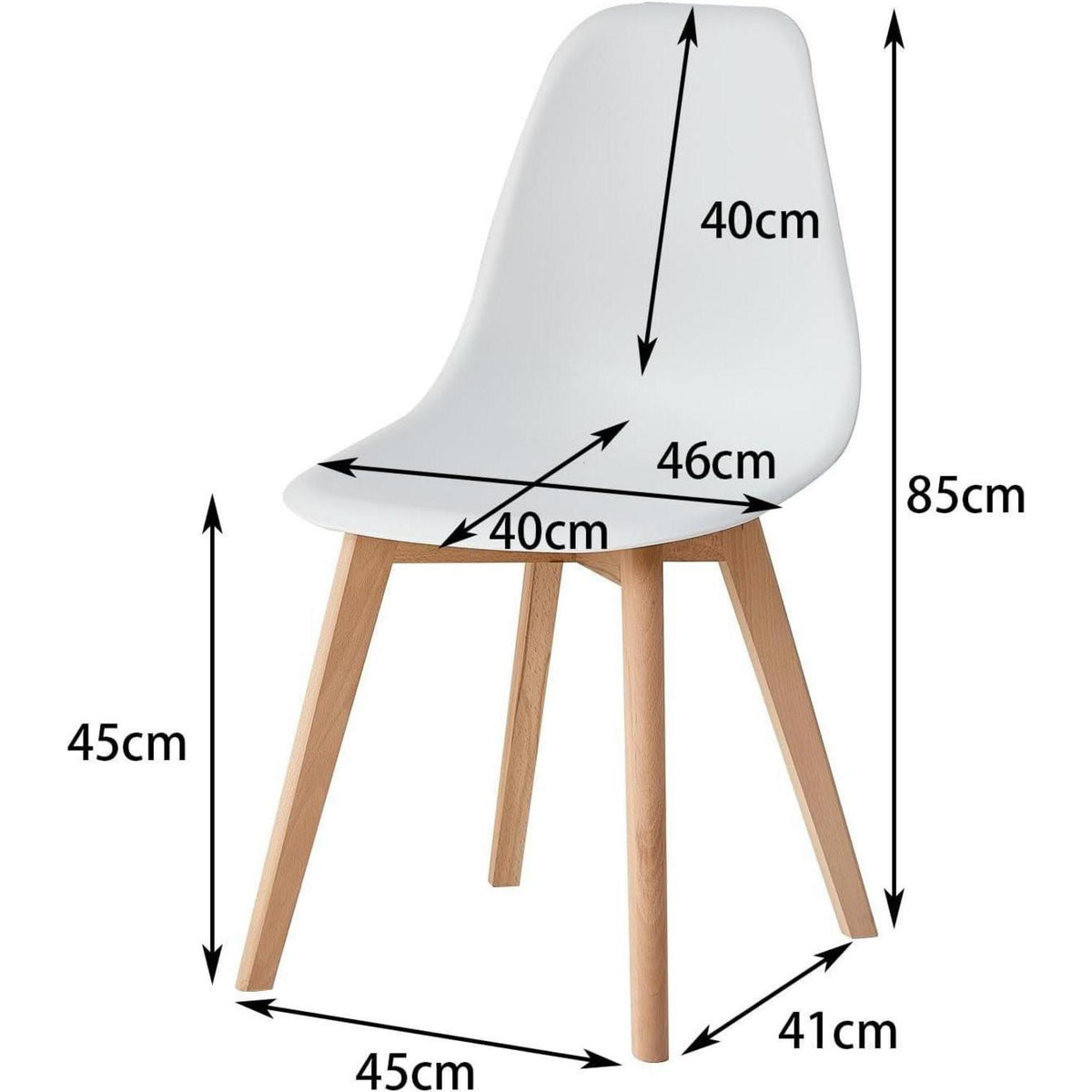 Weißes Esszimmerstuhls Set (4er-Set) mit Buchenholzbeinen