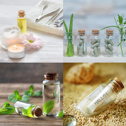 30 Stück Mini Glasflaschen mit Korken,10ml - DIY Hochzeit