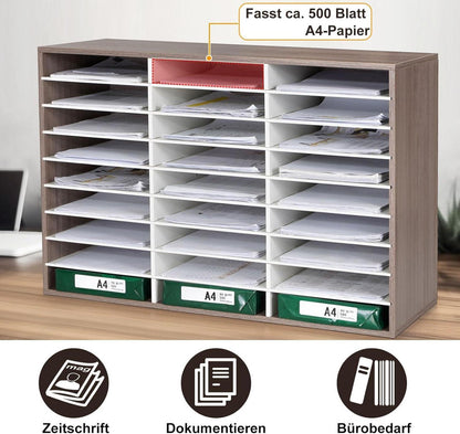 Schreibtisch Organizer Schwarz A4 Papierablage Stapelbar 27 Fächer