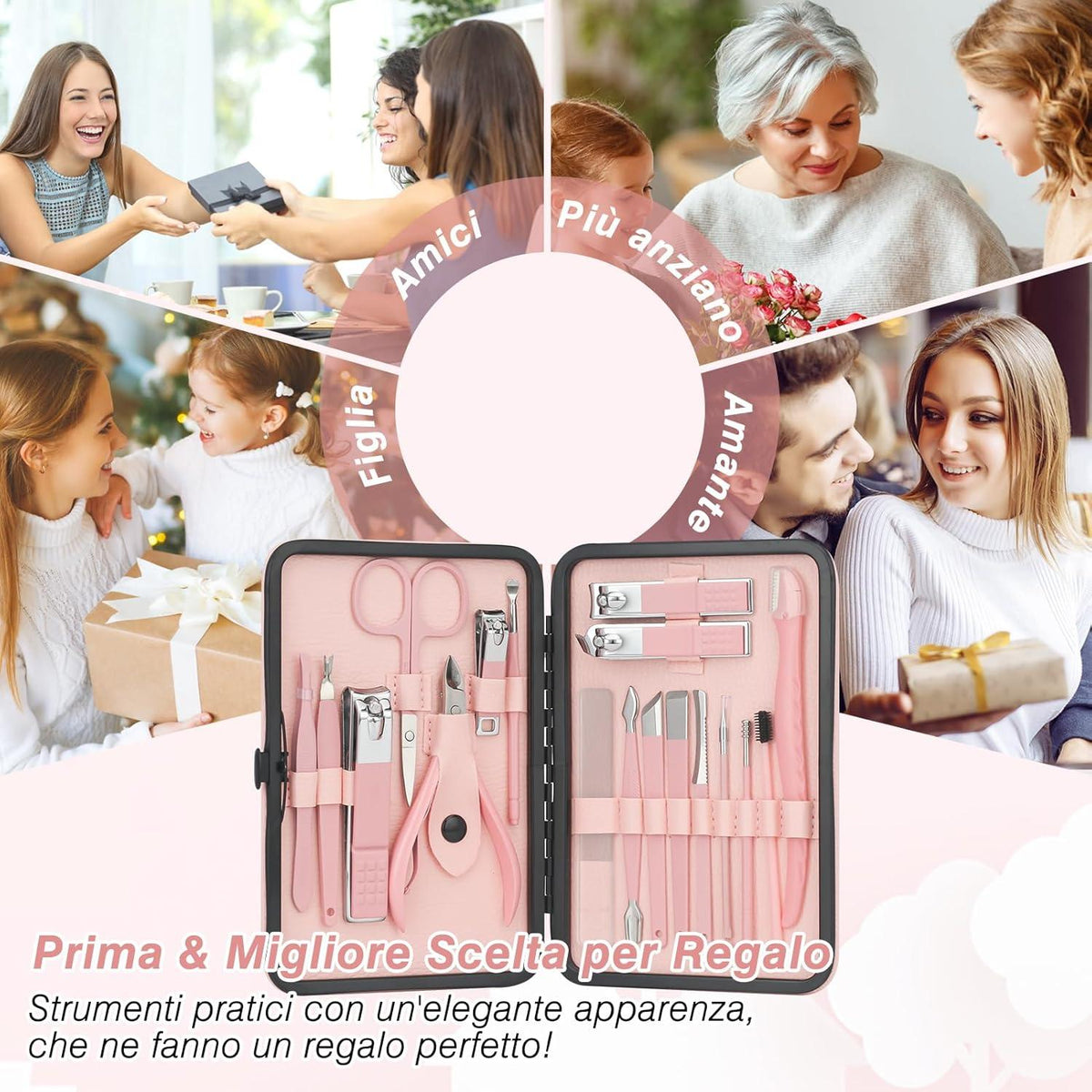 Professionelles 18-teiliges Nagelpflege Maniküre Pediküre Set Edelstahl